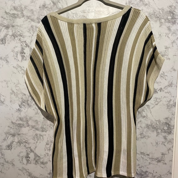 NWT XL EST 1946  J/M Sportswear Short Sleeve Tan Cream Scoop Neck Sweater - Picture 3 of 8